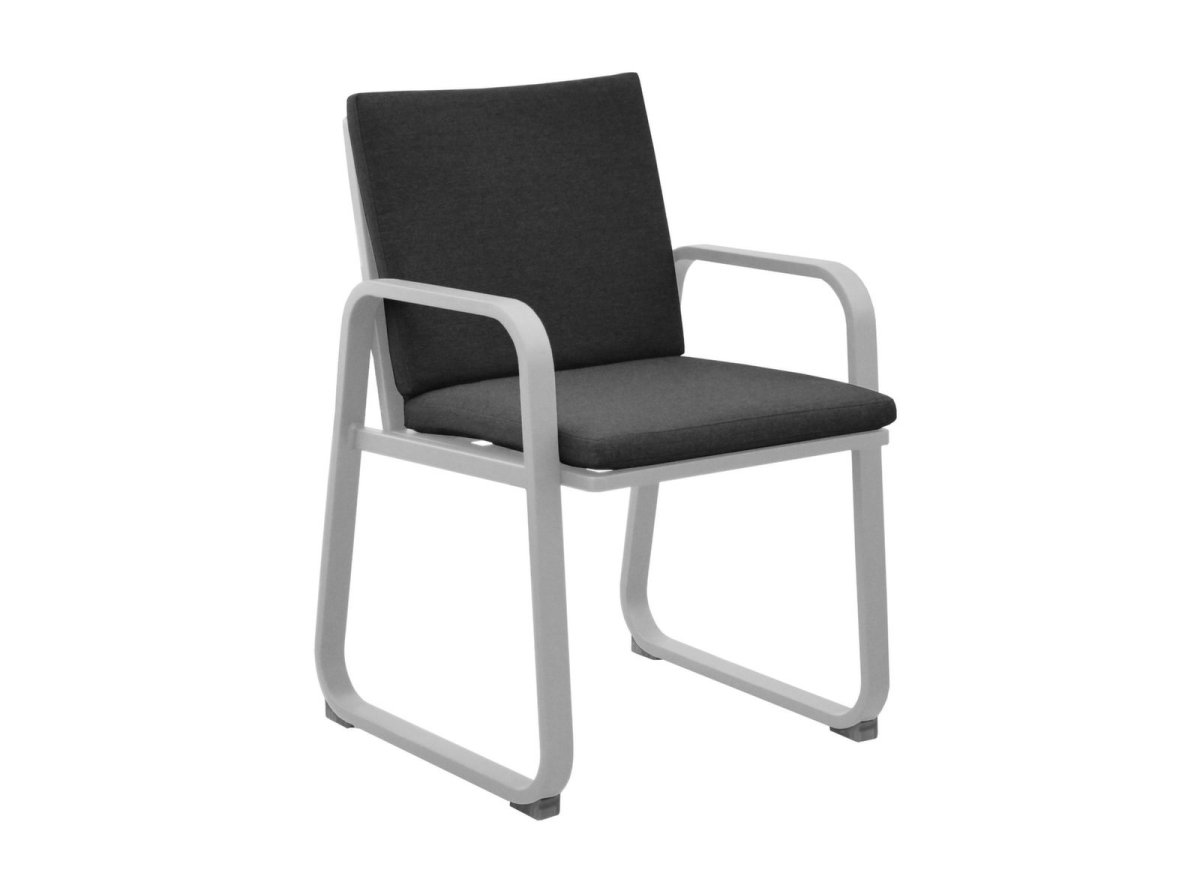 Fauteuil Antonino – Aluminium et toile déhoussable | Outdoor et Indoor | Blanc et gris