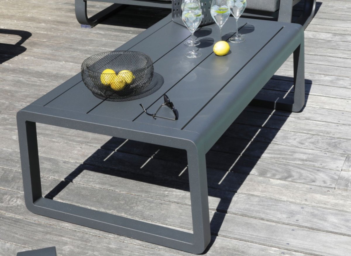 Table basse Antonino | Châssis aluminium époxy | Graphite